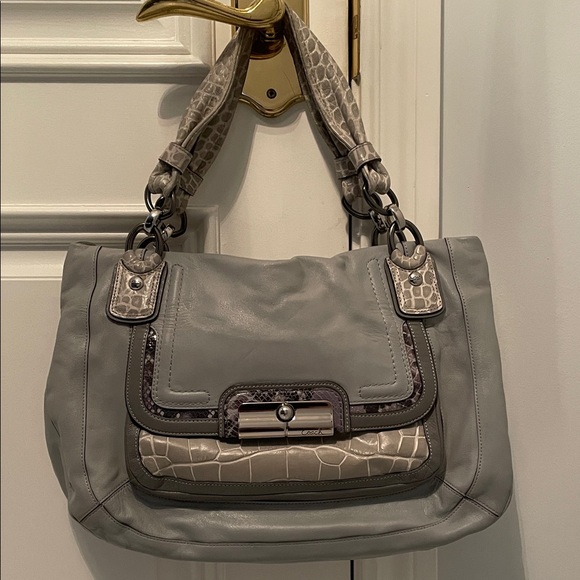 Coach Handbags - Coach Gray and Cream Shoulder Bag